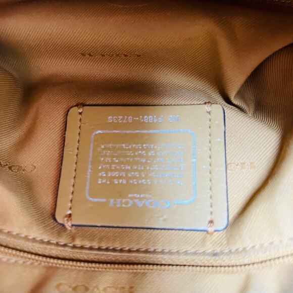 Coach Turnlock Edie Bag Tan Silver Hobo Pebble Leather DIY Handles - Picture 14 of 15